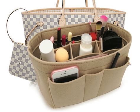 bag organizer with zipper for lv neverfull|inserts for louis vuitton bags.